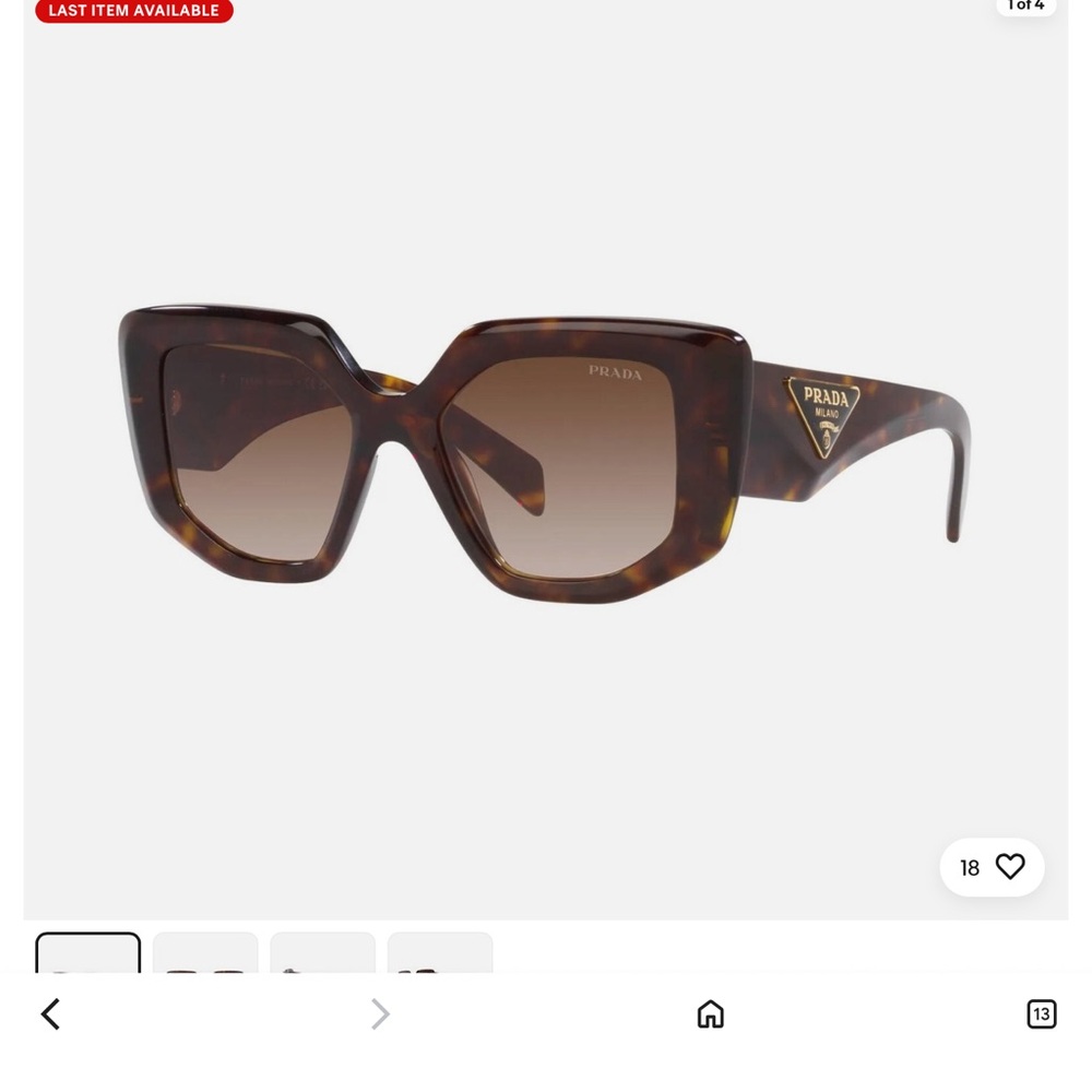 Prada Tortoise Shell Sunglasses - image 1